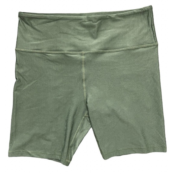 Lola Getts Hi-rise Biker Short- Succulent Rib Pattern Size XL Green - Picture 4 of 10